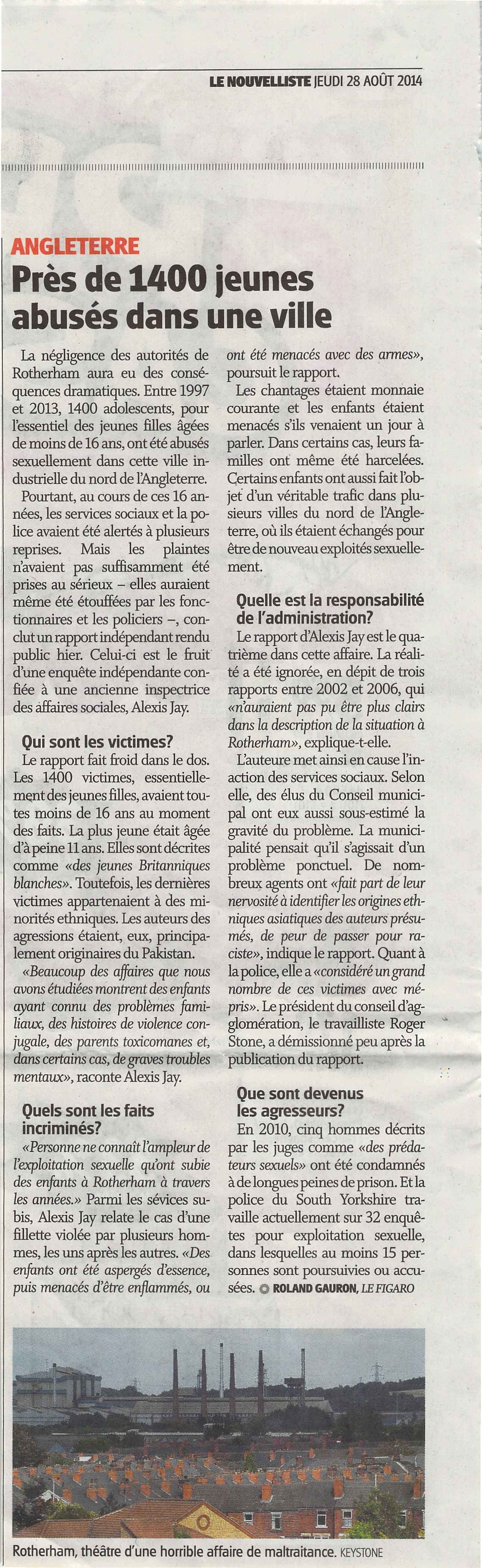 Rotherham - Le Nouvelliste 14082